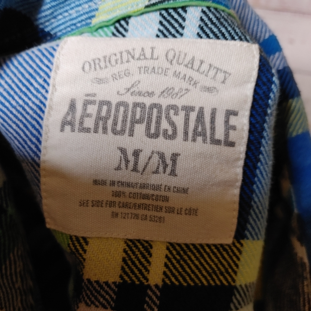 Blue plaid 💯 cotton shacket size M - Picture 7 of 9